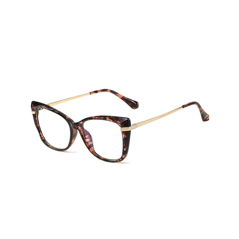 SHAUNA Retro Spring Hinge Cat Eye TR90 Metal Women Glasses Frame Clear Anti Light Eyewear Men Optical Frame