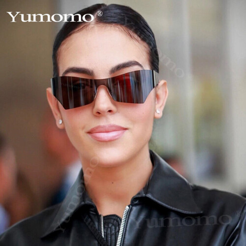 Sports Sunglasses Goggles Women Y2k One-piece Punk Sun Glasses Men Anti Reflection Shades Eyewear Mirror Eyeglasses