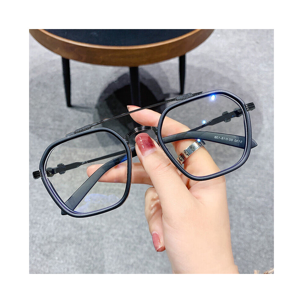 Transparent Computer Glasses Frame Women Men Anti Light polygon Eyewear Blocking Glasses Optical Spectacle Eyeglass