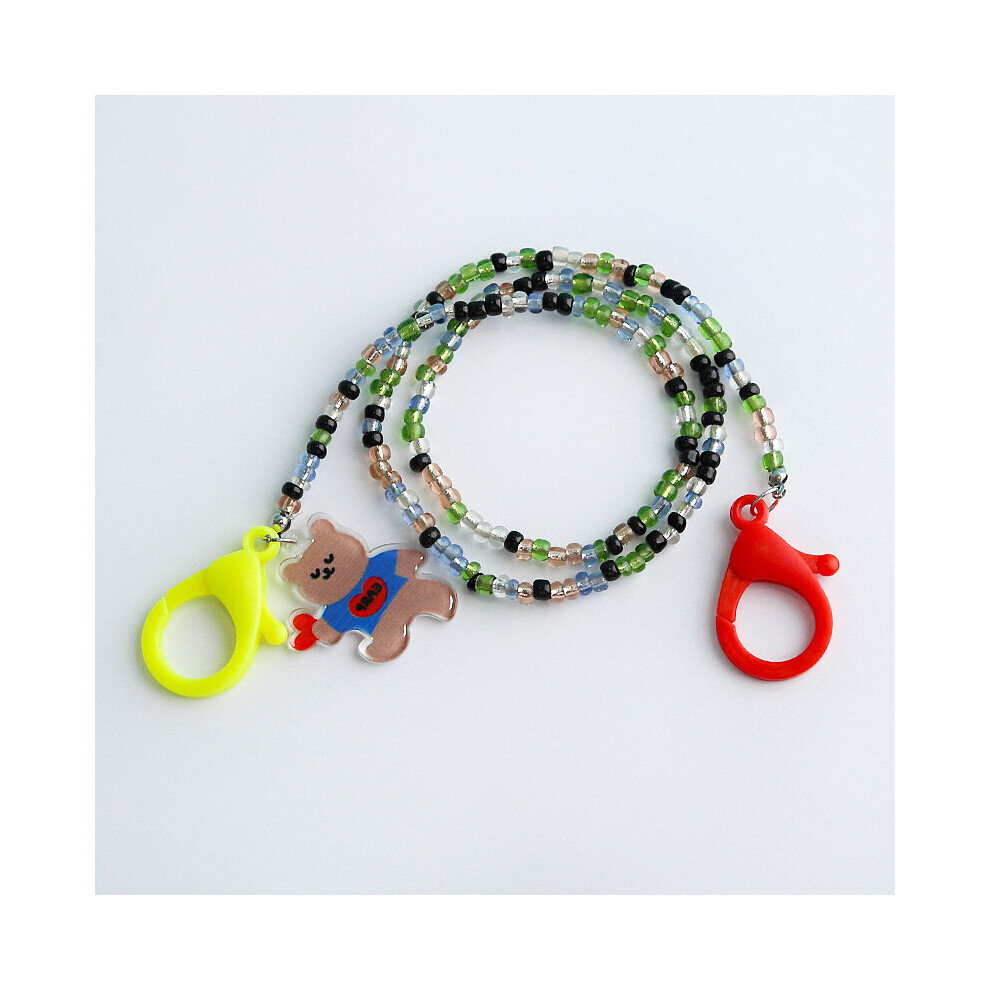 Glasses Chains for Children Acrylic Anti-lost Mask Lanyard Holder Funny Cartoon Bear Charm Sunglasses Chain Strap