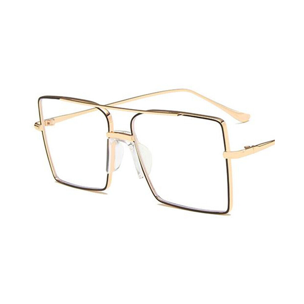 Anti-Blue Eyeglasses Women & Men Optical Eyewear Unisex Alloy Suqaer Frame Spectacles Personality Double Beam Eyewear