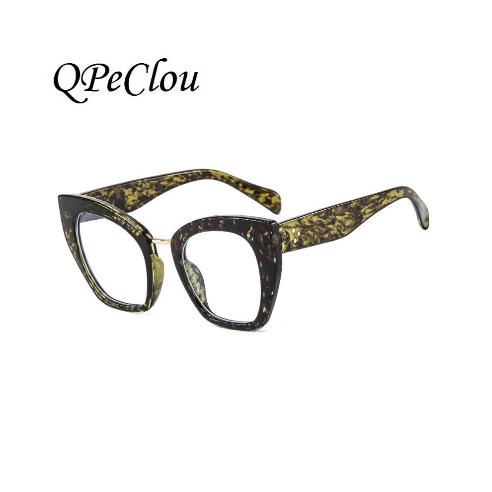 Vintage Leopard Optical Anti-blue Glasses Frame Women Sexy Cat Eye Transparent Eyeglasses Female Spectacles