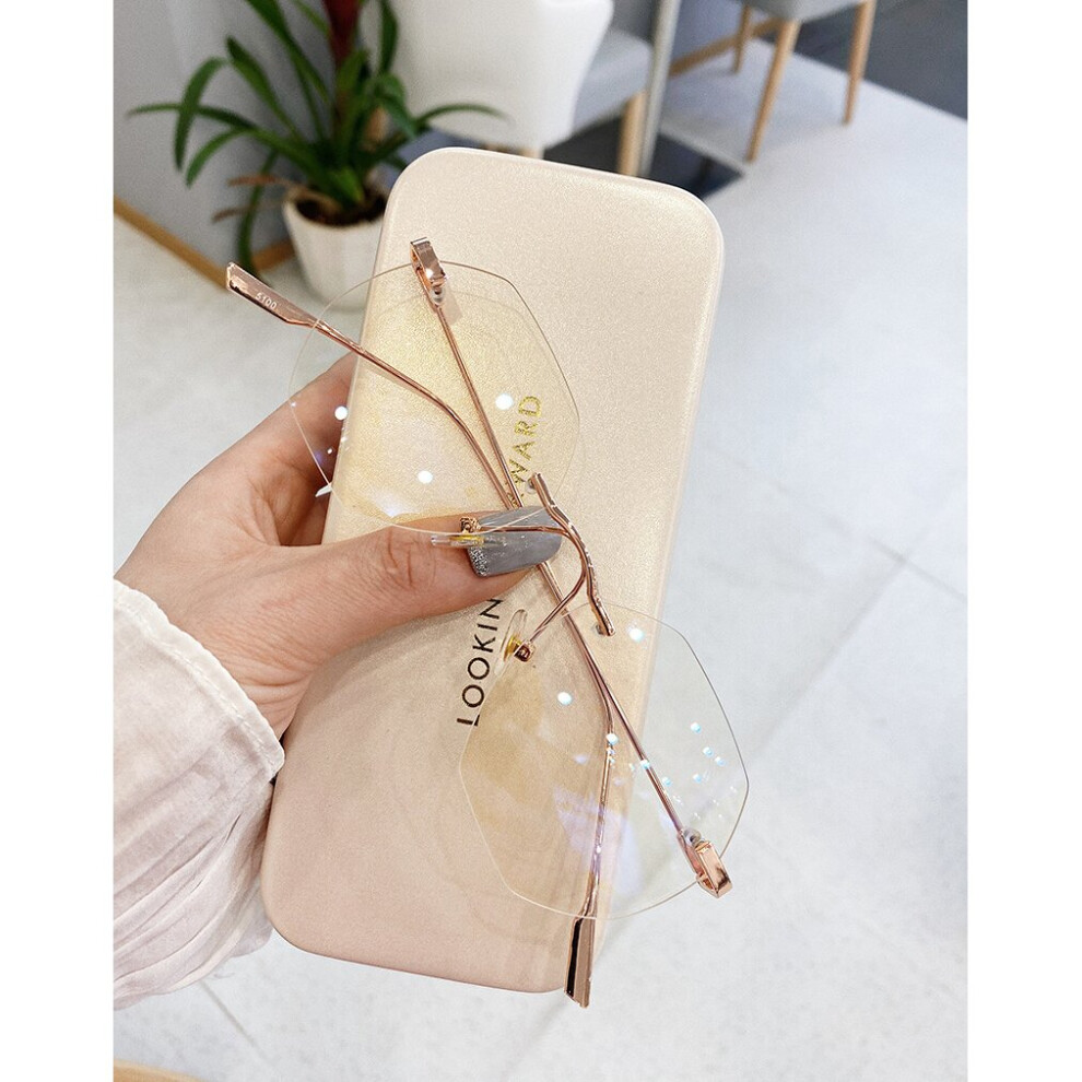 Multicoloured Uvlaik Llight Transparent Rimless Glasses Frame Women Spectacle Myopia Frameless Glasses Men Eyeglasses Optical Frames