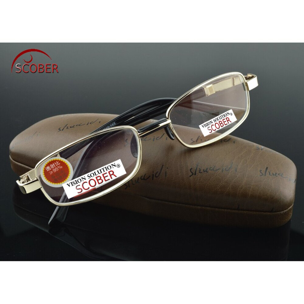 Multicoloured Scober = Natural Crystal Multi-Coated Lens Full-Rim Nickel Alloy Men Women Reading Glasses +0.75 +1 +1.25 +1.5 +1.75 To+4