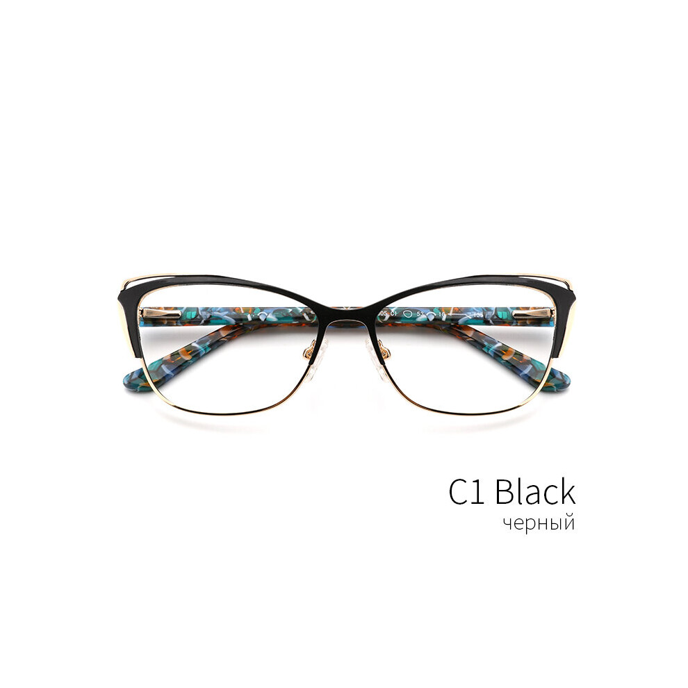 Metal Women Cat Eye Eyeglasses Frame Optical Glasses Frames Retro Eyeglasses Transparent Computer Glasses For Women