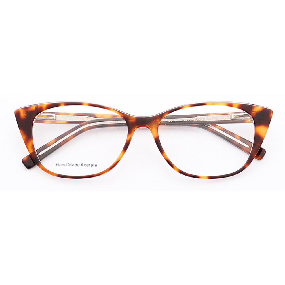 Women Cat eye Eyeglass Frame for Women Round Optical Glasses Frames Tortoise Retro Prescription Spectacles Leopard Print