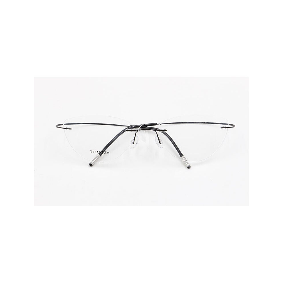Multicoloured Rimless Glasses Frame Women Titanium Ultralight Eyeglasses Prescription Frameless Cat Eye Eyewear Myopia Optical Frame