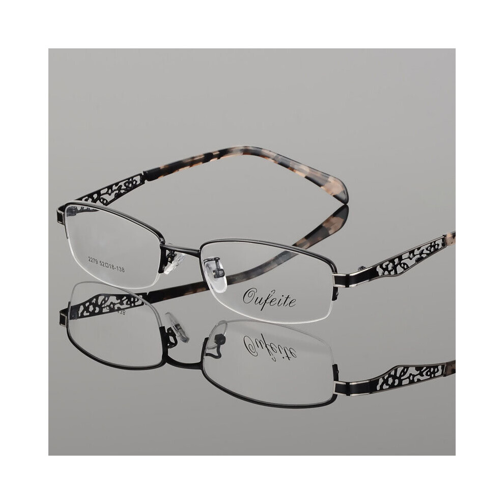 Optical Glasses Frame Half Rim Eyeglasses Myopia Frames Women Clear Transparent Glasses Women's Hollow Flower Frames