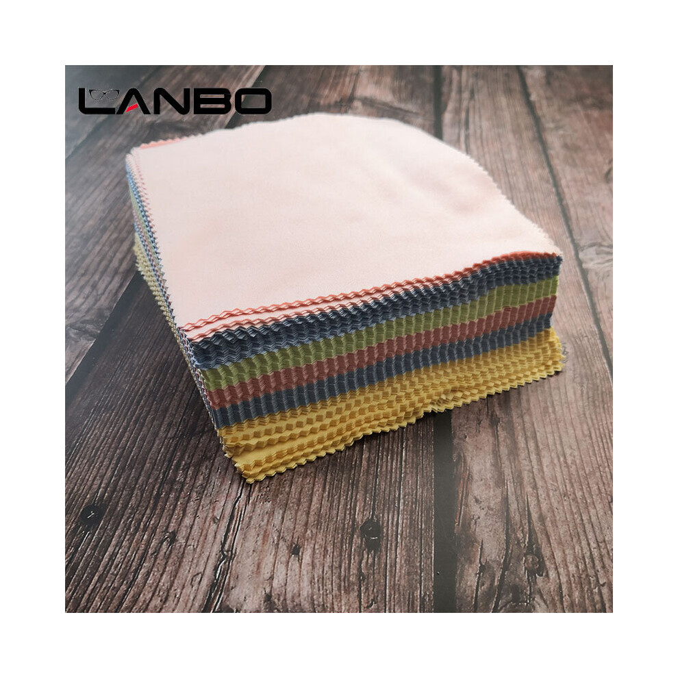 Multicoloured Lanbo 100Pcs Glasses Cloth Microfiber Cleaner Cloths Cleaning Glasses Lens Clothes Eyeglasses Cloth Eyewear Accessories