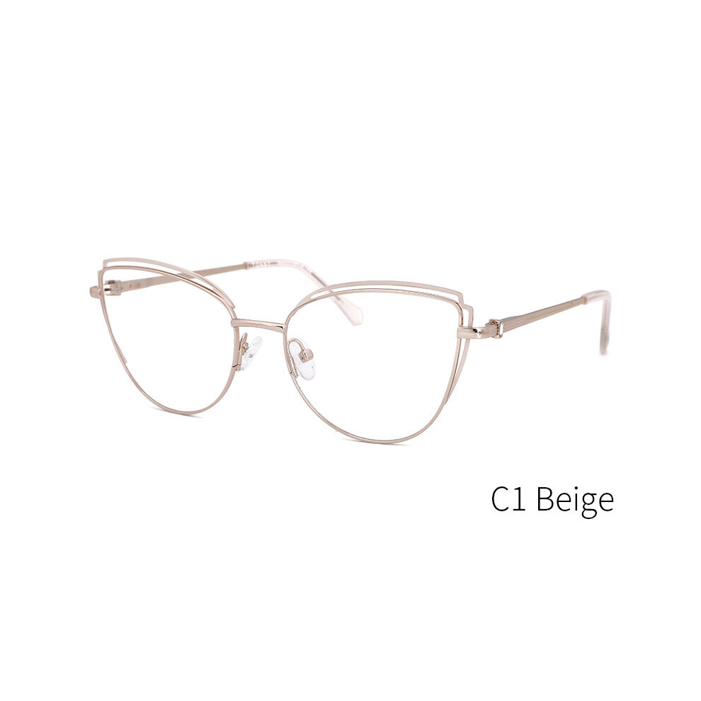 Metal Glasses Frame Women Myopia Optical Prescription Vintage Cat Eyeglasses Frames Computer Eyewear Transparent Lens