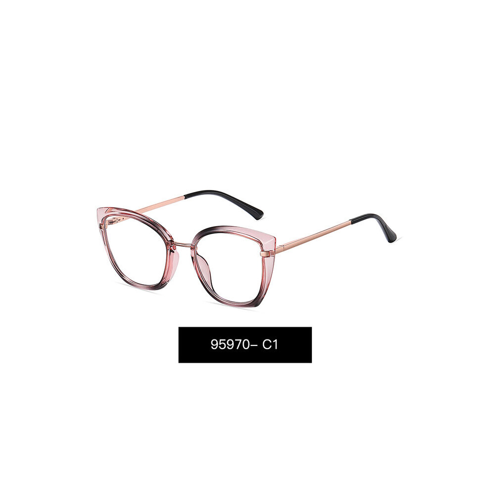 Cat Eye Anti Light Glasses Women Frame Big Metal Eyeglasses Frames Computer Myopic Presbyopic Eyewear