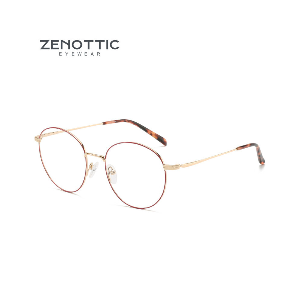 Titanium Glasses Frame Men Women Vintage Round Eyewear CR-39 Lens Myopia Optical Prescription Eyeglass Frames