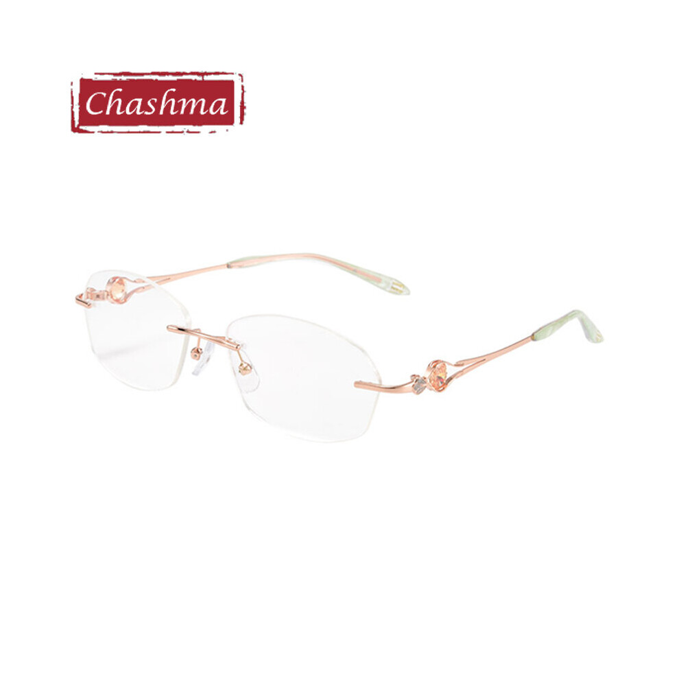 Multicoloured Rimless Spectacles Female Light Weight Stones Eye Glasses Frames Women Optical Eyeglasses For Prescription Lenses