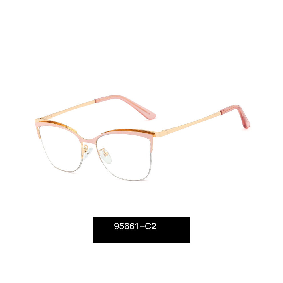 Women Cat Eye Glasses Frame Myopia Half Women Optical Prescription Eyeglasses Frame 95661