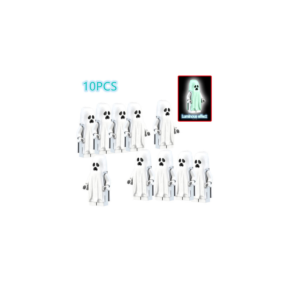 Xurikcoo 10Pcs Luminous Vitruvius /Ghost Minifigure Blocks Toy Collection Fit Lego Halloween Decoration