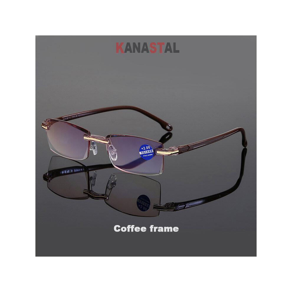 Multicoloured Ultralight Rimless Reading Glasses Women Men Business Anti-Blu-Ray Computer Reading Glasses Presbyopia Reader 1.5 Women