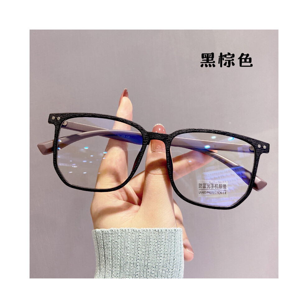 Transparent Computer Glasses Frame Women Men plating film polygon Eyewear Blocking Glasses Optical Spectacle Eyeglass