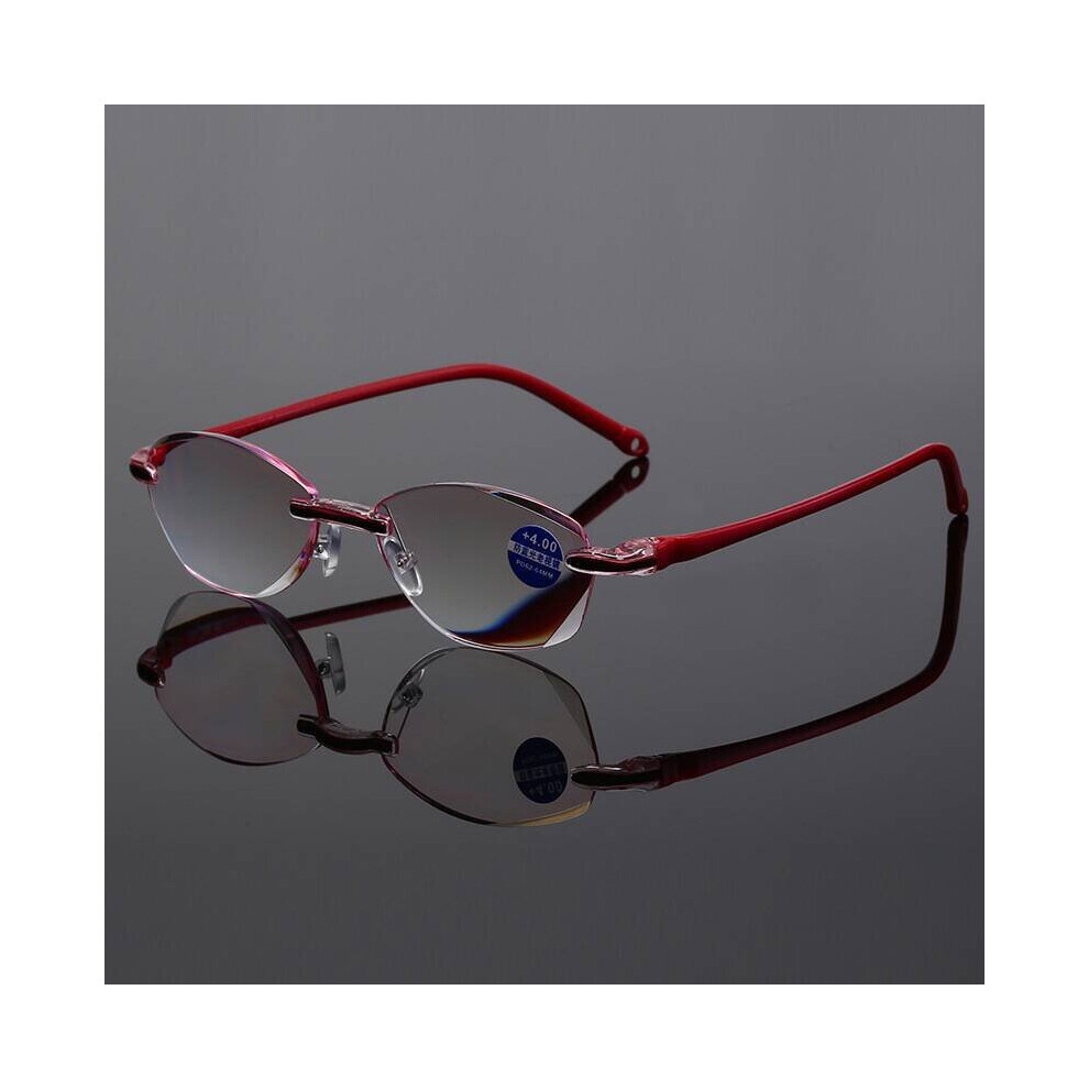 Multicoloured Elbru +1.0+1.5 +2.0+2.5+3.5+4.0 Frameless Anti-Blue Rays Reading Glasses Retro Women Presbyopia Prescription Eyeglasses Unisex