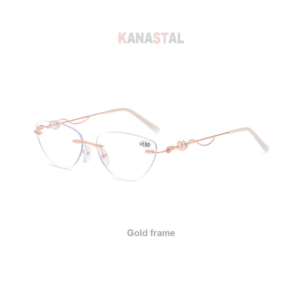 Multicoloured Ultralight Rimless Reading Glasses Women Men Business Anti-Blu-Ray Computer Reading Glasses Presbyopia Reader 1.5 Women