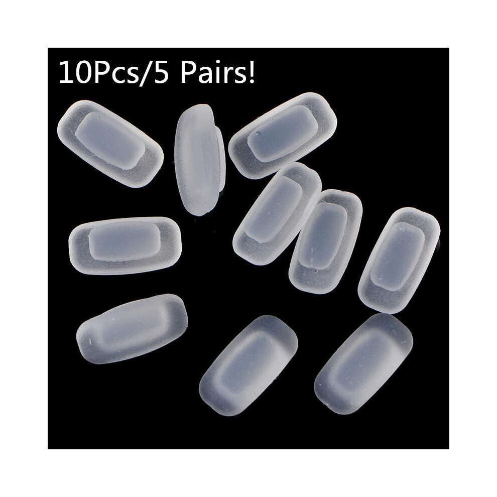 Multicoloured 10Pcs/5 Pairs Square Silicone Airbag Soft Nose Pads On Glasses Slot Type Embedding Cassette Anti-Slip Toos Eyeglasses