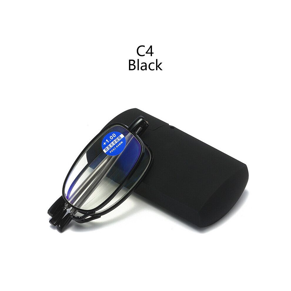 Portable Anti Light Blodking Folding Reading Glasses Women Men With Case Telescopic Presbyopia Eyeglasses Elderly Eyewear