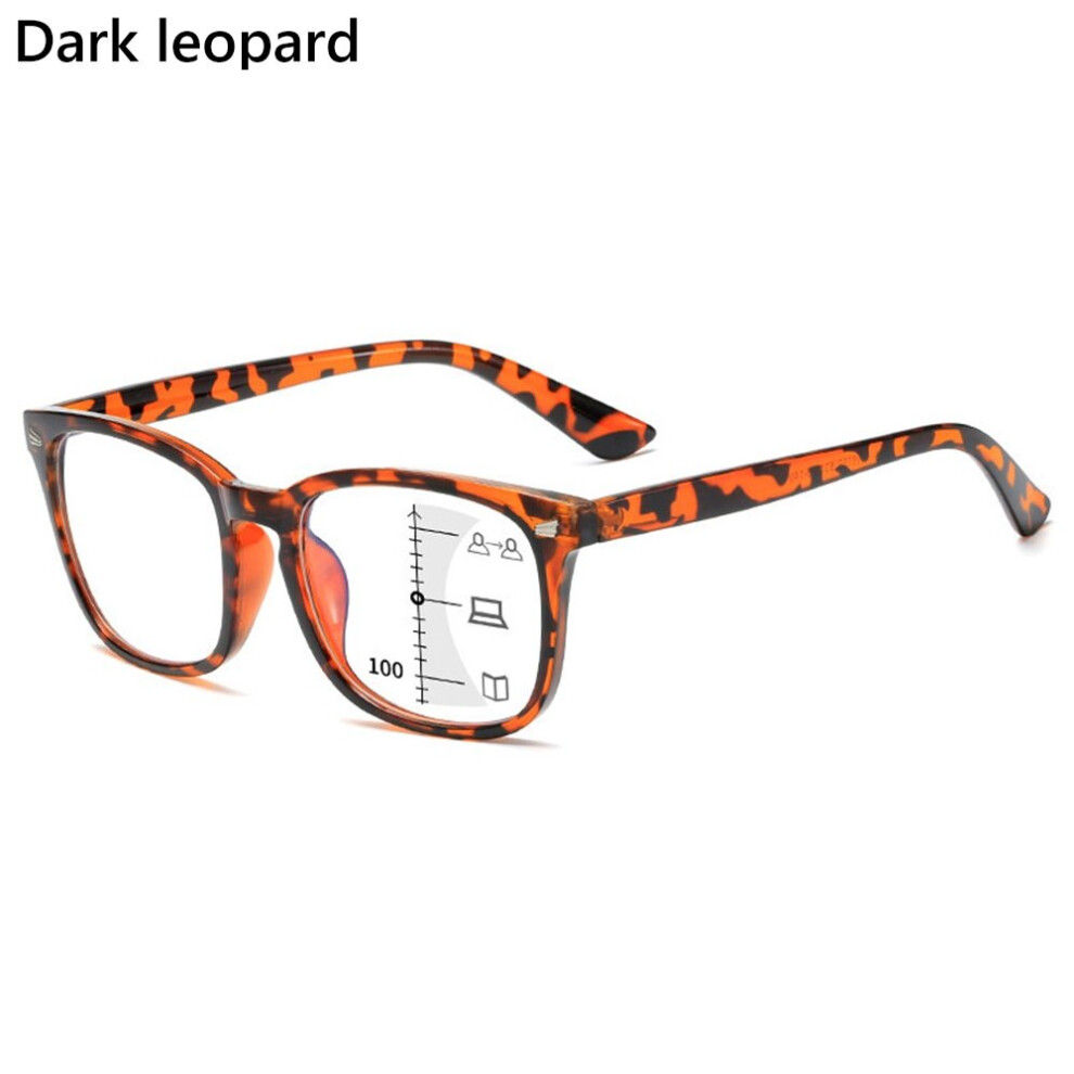 Multicoloured Square Multifocal Progressive Reading Glasses Men Anti With Diopters Anti-Glare Computer Eyeglasses Women Uv400