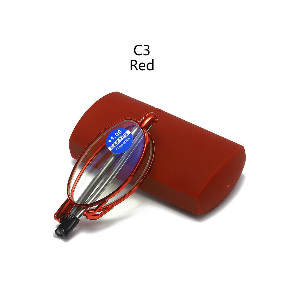 Portable Anti Light Blodking Folding Reading Glasses Women Men With Case Telescopic Presbyopia Eyeglasses Elderly Eyewear