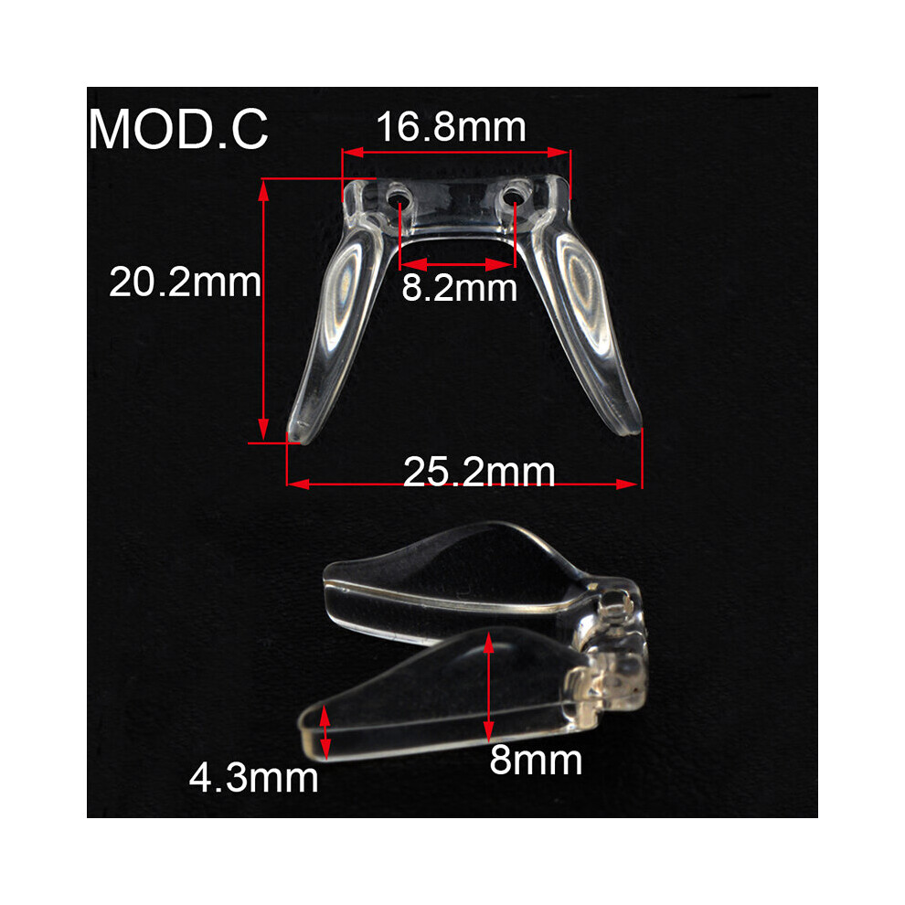 Yellow 10Pcs Bridge Conjoined Pvc Plastic Nose Pads Eyeglasses Eyewear Nose Pads 4Models Optipn