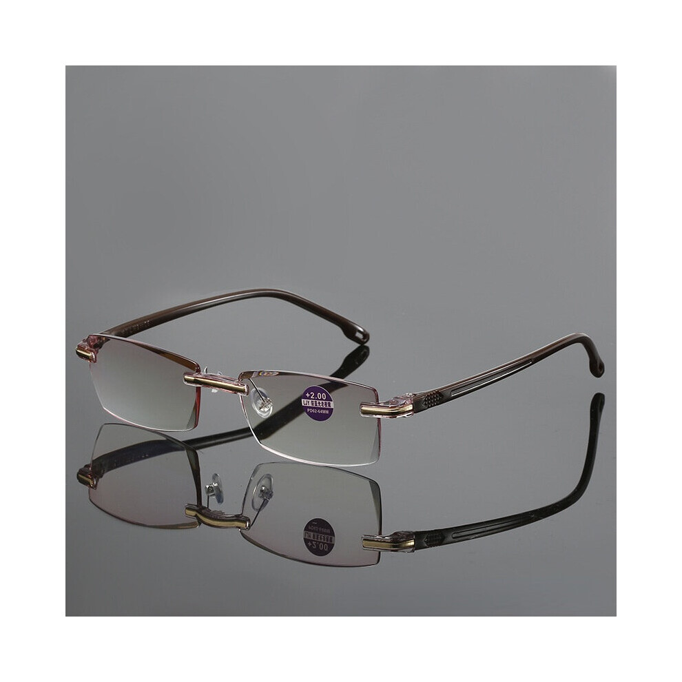 Metal Anti-blue Light Reading Glasses Farsighted Eyeglasses Men Business Eyewear Diopter 0 +1.0 +1.5 +2.0 +2.5 +3.0 +3.5 +4.0