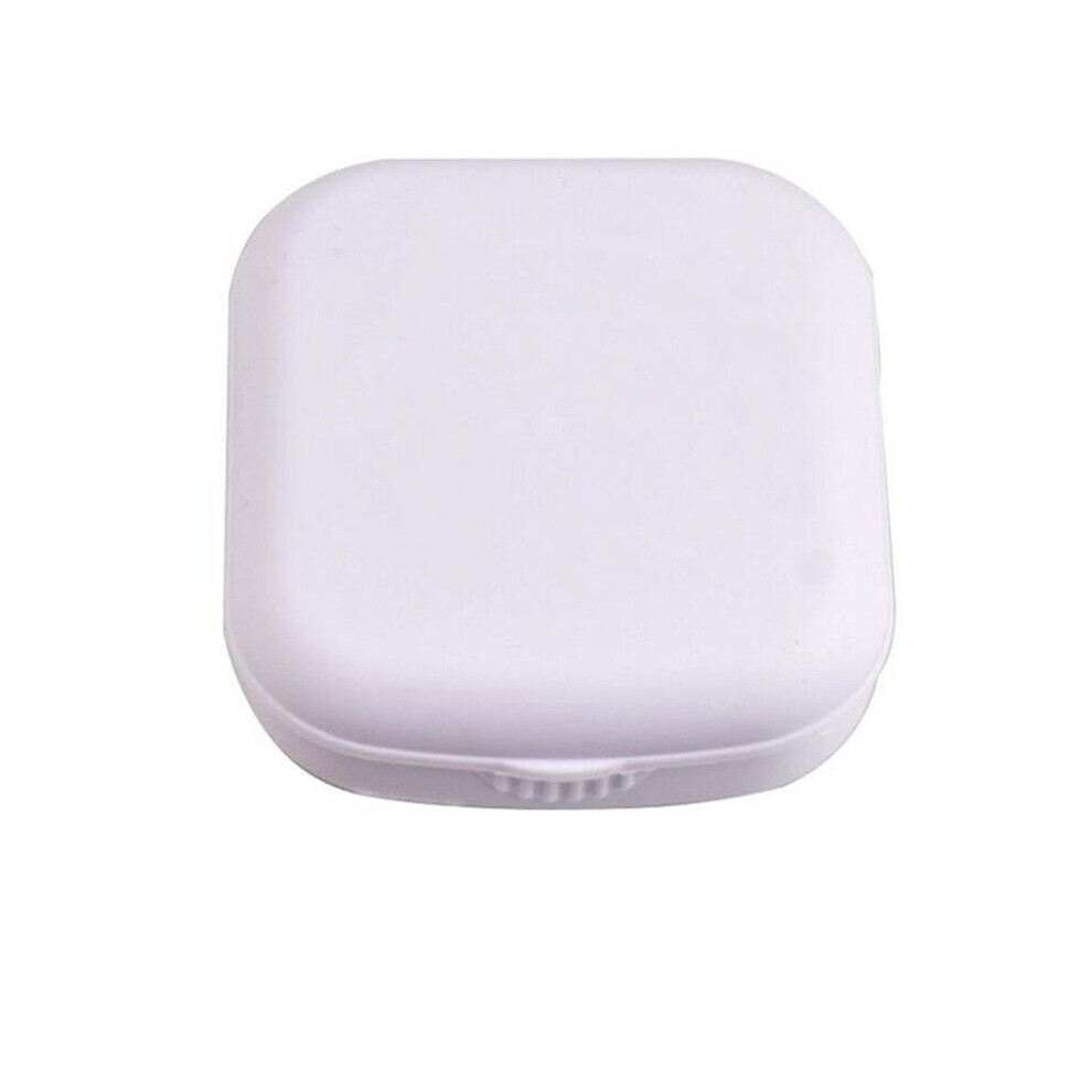 White 1Pc Mini Square Lens Case With Mirror Women Colored Lenses Box Eyes Lens Container Lovely Travel Kit