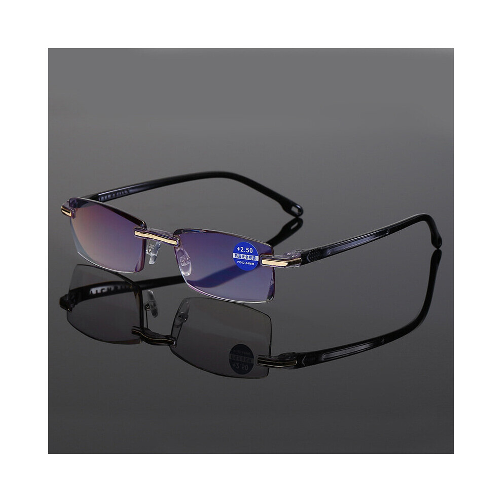Metal Anti-blue Light Reading Glasses Farsighted Eyeglasses Men Business Eyewear Diopter 0 +1.0 +1.5 +2.0 +2.5 +3.0 +3.5 +4.0