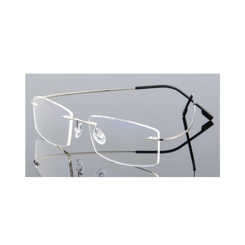 Ultralight Coating Frameless Myopia Glasses -1.0 -1.5 -2.0 To -5.0, Rimless Light Stainless Steel Hyperopia +1.0 +2.0 +4.0