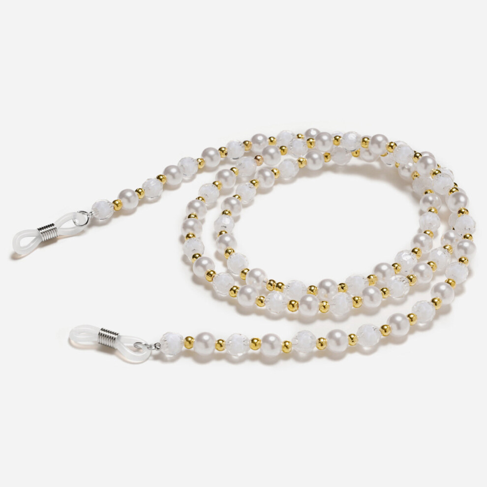 White Vintage Beaded Glasses Chain Pearls Women's Sunglasses Lanyard Neck Chain Colored Eyeglasses Strap Glasses Accessories