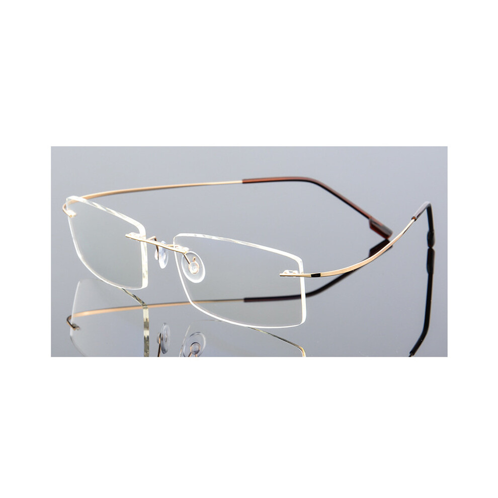 Ultralight Coating Frameless Myopia Glasses -1.0 -1.5 -2.0 To -5.0, Rimless Light Stainless Steel Hyperopia +1.0 +2.0 +4.0