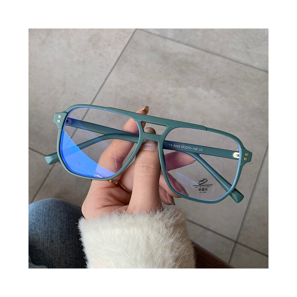 Multicoloured Square Double Bridges Tr90 Women Glasses Frame Clear Anti-Blu-Ray Eyewear Retro Men Optical Frame Computer Goggles