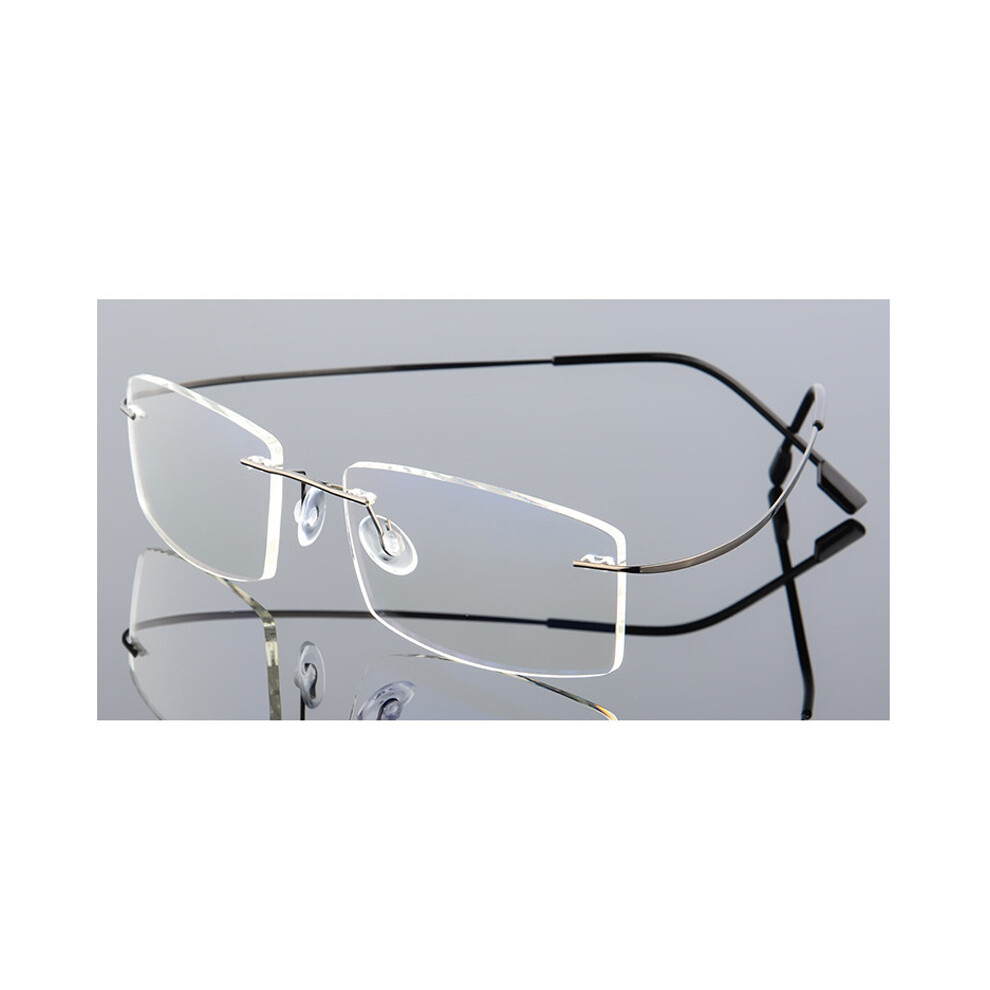 Ultralight Coating Frameless Myopia Glasses -1.0 -1.5 -2.0 To -5.0, Rimless Light Stainless Steel Hyperopia +1.0 +2.0 +4.0
