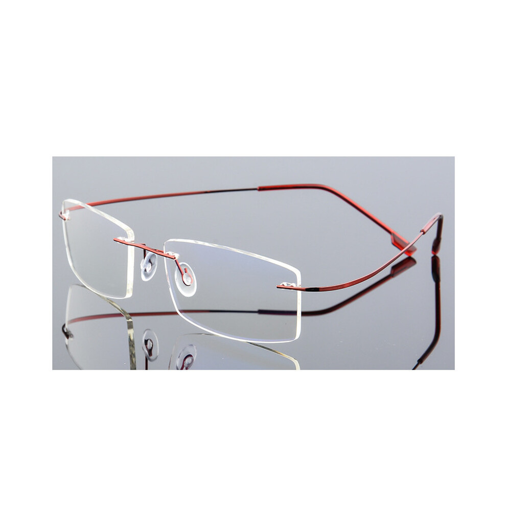 Ultralight Coating Frameless Myopia Glasses -1.0 -1.5 -2.0 To -5.0, Rimless Light Stainless Steel Hyperopia +1.0 +2.0 +4.0