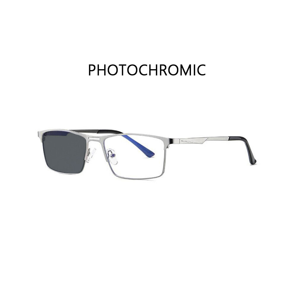 Multicoloured Men Light Blocking Reading Glasses Metal Frame Prescription Eyeglasses Anti Rays Computer Reader +1.75
