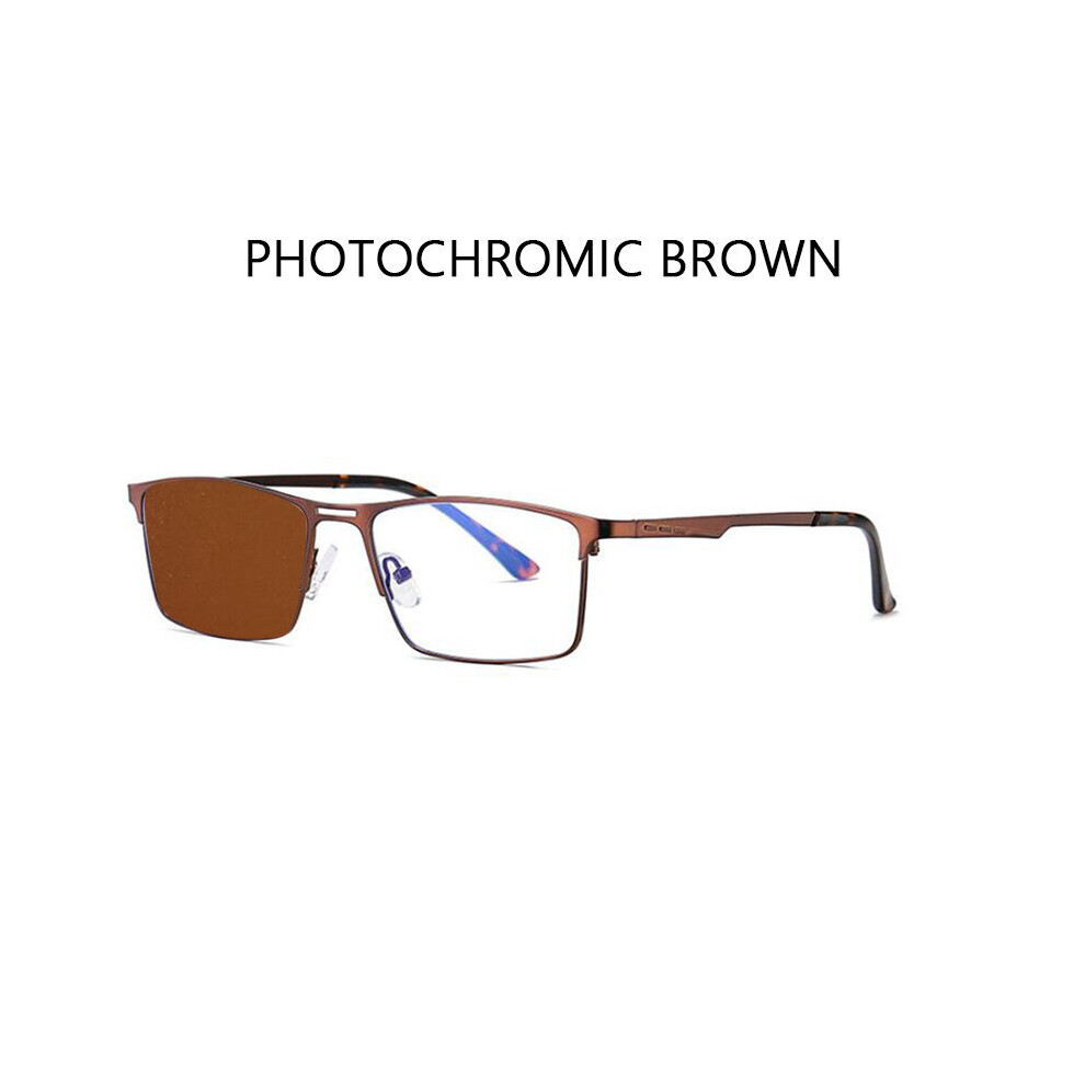Multicoloured Men Light Blocking Reading Glasses Metal Frame Prescription Eyeglasses Anti Rays Computer Reader +1.75