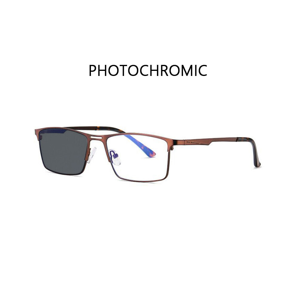 Multicoloured Men Light Blocking Reading Glasses Metal Frame Prescription Eyeglasses Anti Rays Computer Reader +1.75