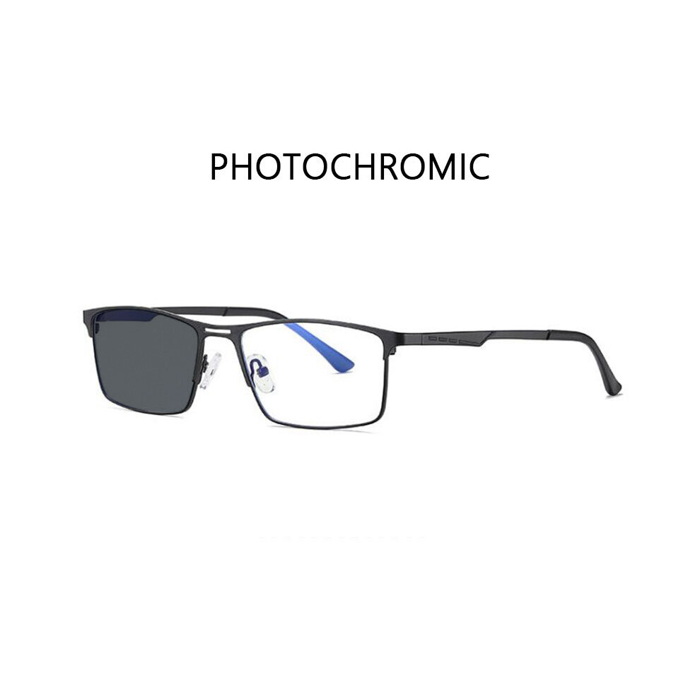Multicoloured Men Light Blocking Reading Glasses Metal Frame Prescription Eyeglasses Anti Rays Computer Reader +1.75
