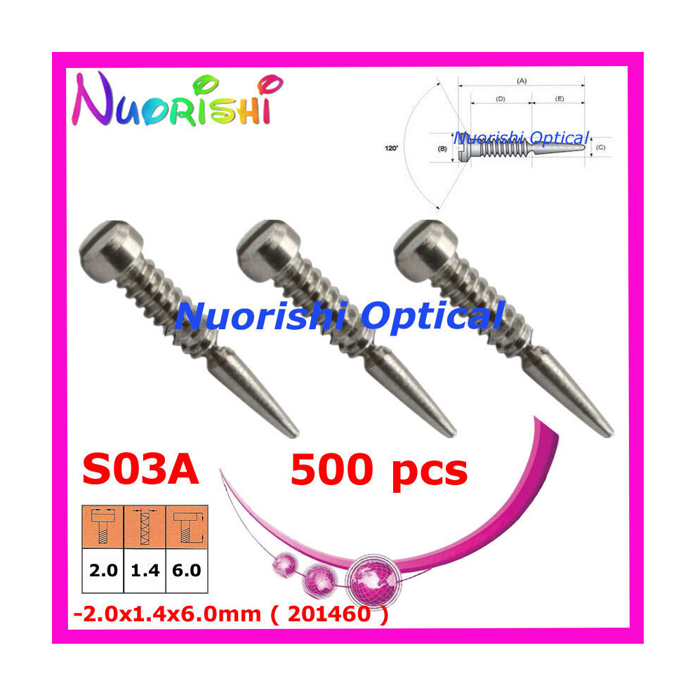 500Pcs Or 200Pcs Glasses Spring Hinge Screws Small Eyeglasses Eyewear Screws 2.0X1.4x6.0/6.4/7.5Mm Or 2.0X1.2x6.0mm 885659181696