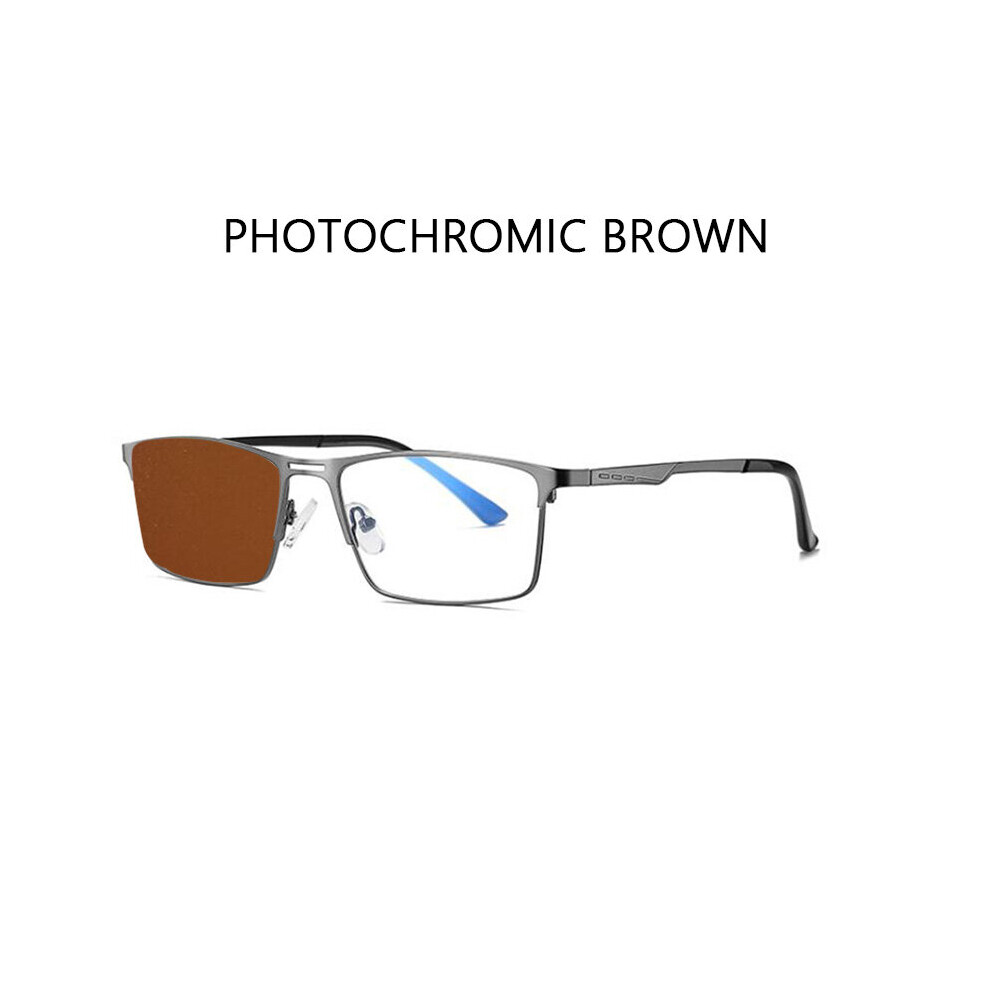 Multicoloured Men Light Blocking Reading Glasses Metal Frame Prescription Eyeglasses Anti Rays Computer Reader +1.75