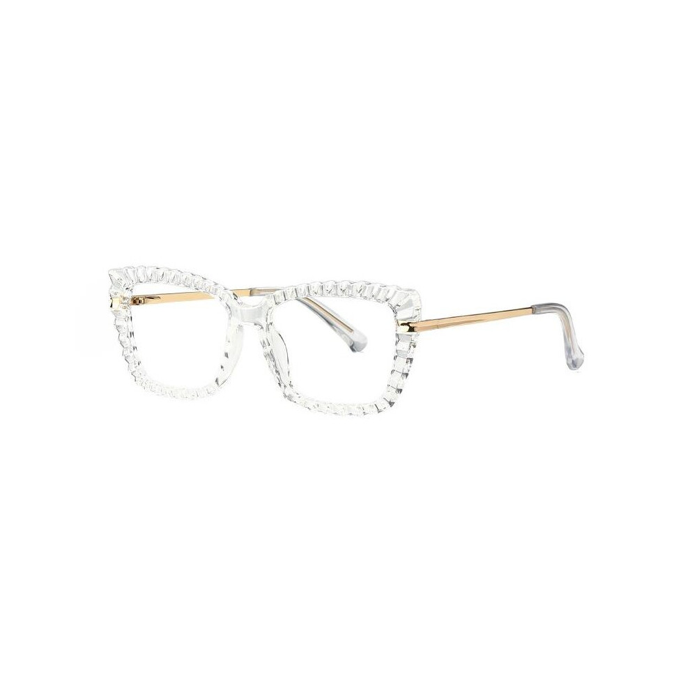 Multicoloured Optical Square Reading Glasses Women Green Prescription Eyeglasses Frames Blocking Computer Glasses