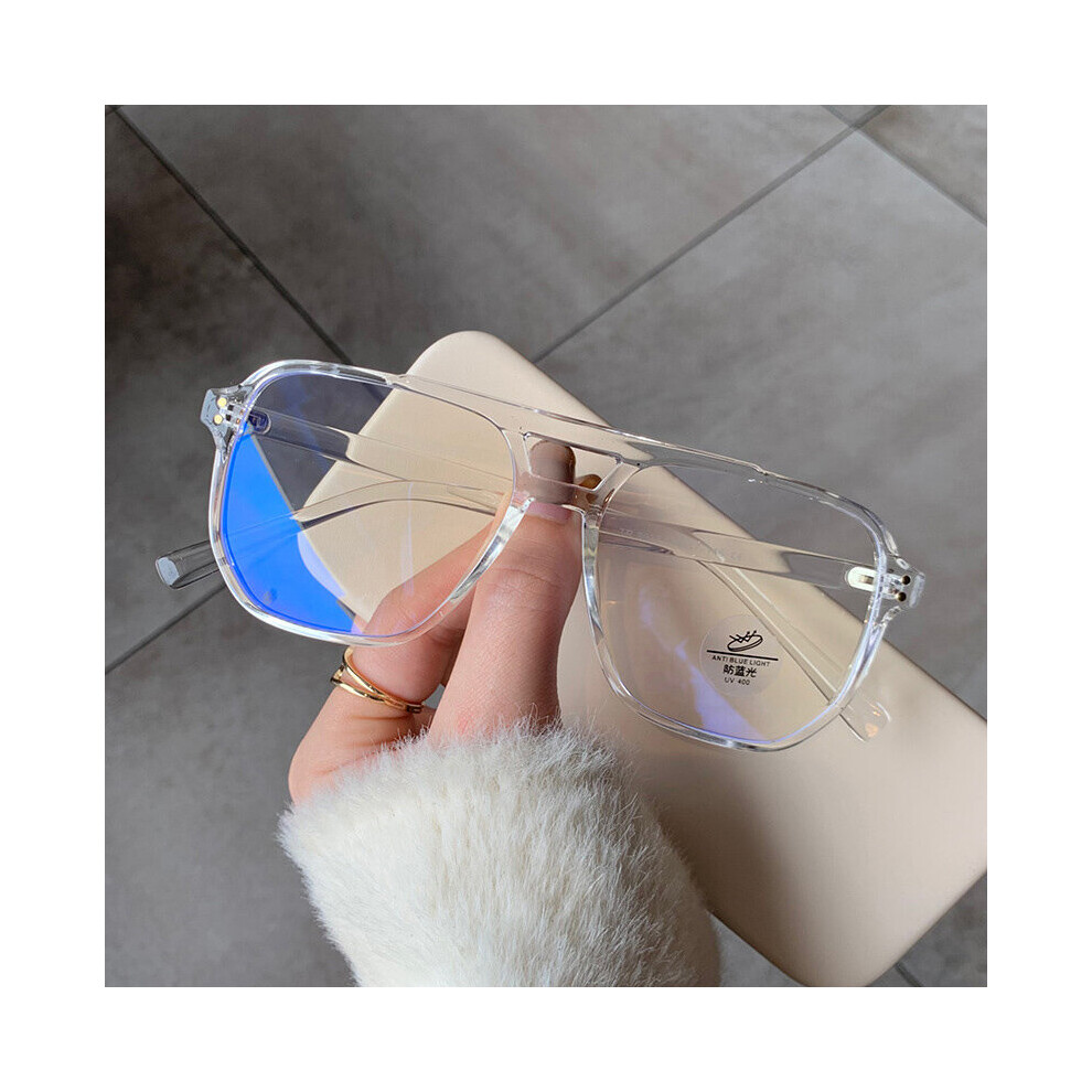 Multicoloured Unisex Light Blocking Computer Glasses Women Tr90 Frame Vintage Square Eyewear Anti Eyestrain Eyeglasses