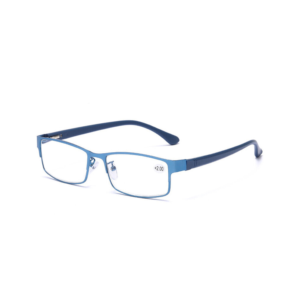Multicoloured Tr90 Men Business Reading Glasses Metal Frame Square Reading Presbyopia Eyeglasses With Diopter +1.0 1.5 2.0 2.5 3.0 4