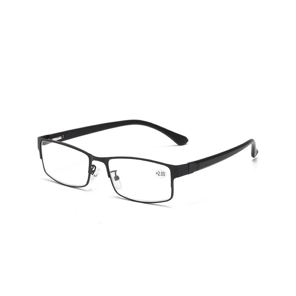 Multicoloured Tr90 Men Business Reading Glasses Metal Frame Square Reading Presbyopia Eyeglasses With Diopter +1.0 1.5 2.0 2.5 3.0 4