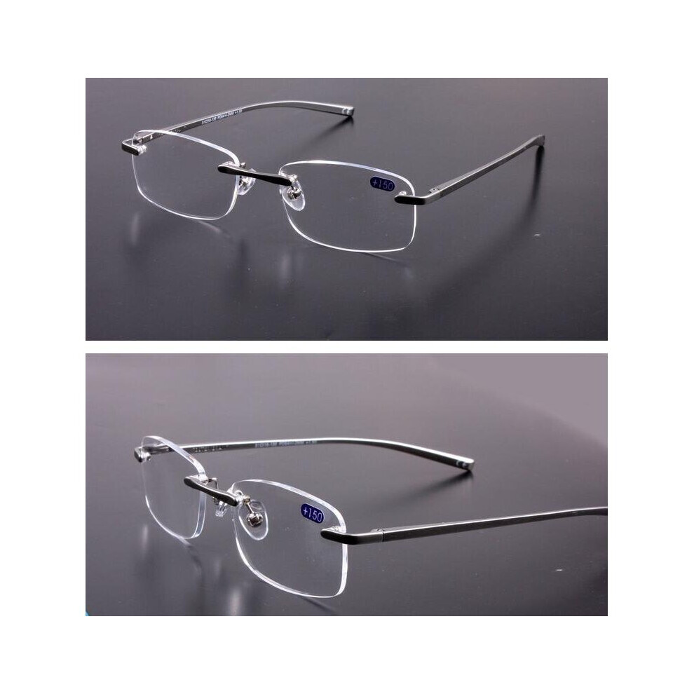 rimless al-mg alloy reading glasses Ultra-light spring leg spectacles +1 +1.5 +2 +2.5 +2.75 +3 +3.25 +3.5 +4-image-OPC-PBR9CPW-NEW