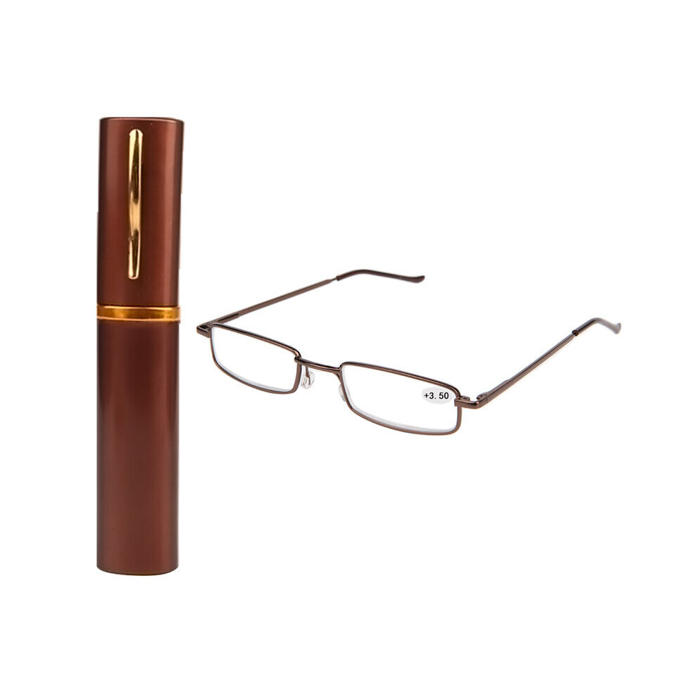 Reading Glasses Colors Unisex Metal With Tube Case +1.5+2.0+2.5+3.0+3.5+4.0