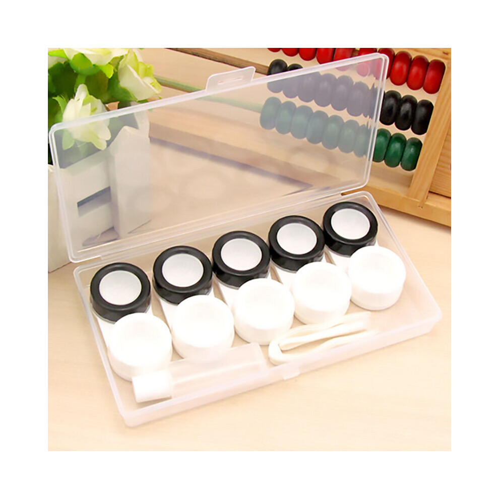 Black 5 Pairs Lens Case Glasses Box For Women Travel Multiple Sets Mini Lenses Case Leakproof Container For Display